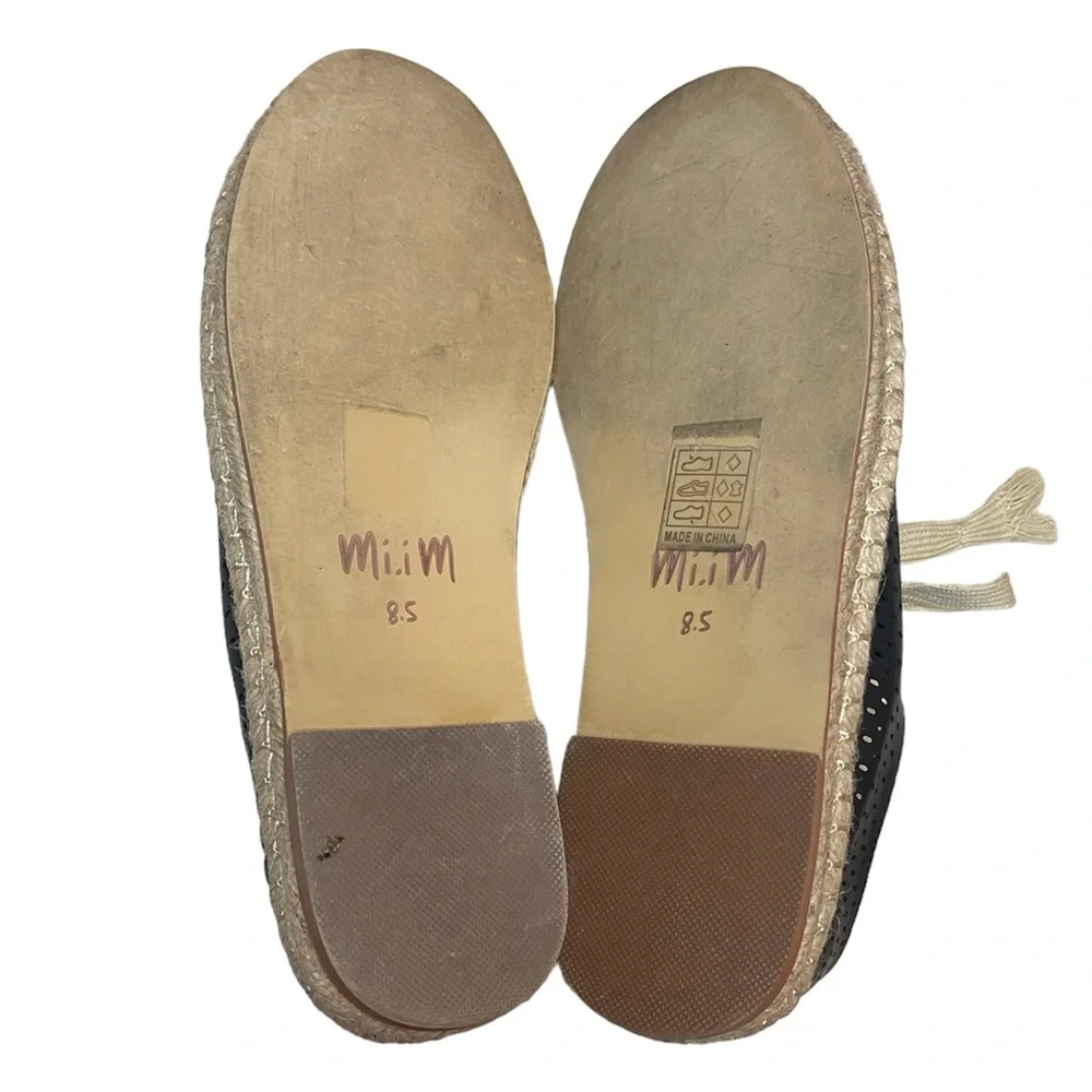 Mi.iM London Espadrilles Leather Sneakers Black Sz 8.5